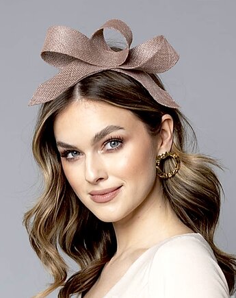 Fascynator BEŻOWO BRUDNY RÓŻ / oraz inne kolory, MONIKA SAXTON LUXURIOUS MILLINERY