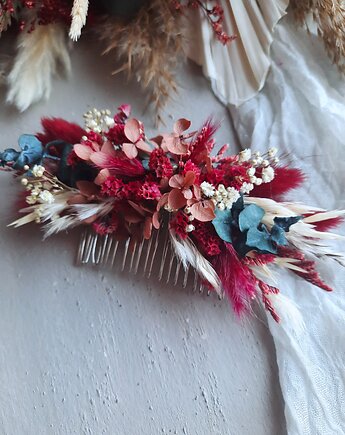 Grzebyk do włosów z suszonych kwiatów, Mudryk Viktoria Dried Flowers