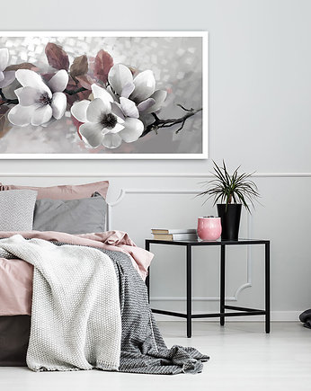 OBRAZ NA PŁÓTNIE - KWIATY MAGNOLIE 150x60cm, LUdesign gallery