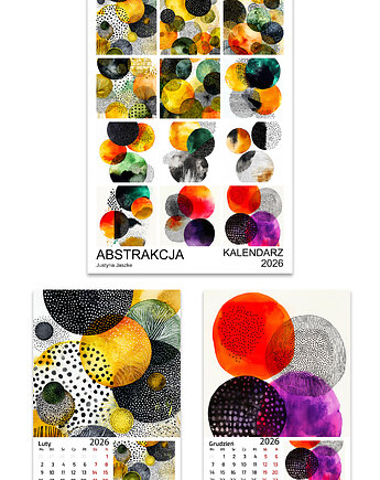 Kalendarz 2026 Abstrakcja 15x21,13x18,10x15 cm, JBJart Justyna Jaszke