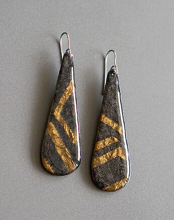 Długie kolczyki z masy papierowej, STUDIO blureco