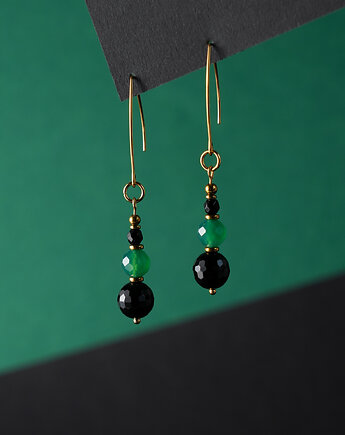 Eleganckie kolczyki z onyksem i agatem, AT NOON