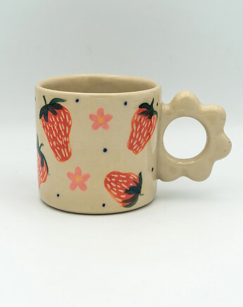 Kubek w truskawki, panika ceramics