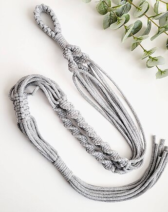 Szary wytrzymały kwietnik wiszący na doniczkę 18-22cm dł.ok 115cm, ACTP