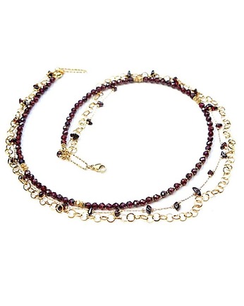 Triple - Granaty /naszyjnik/  - Szlachetna kolekcja, KiKa pracownia