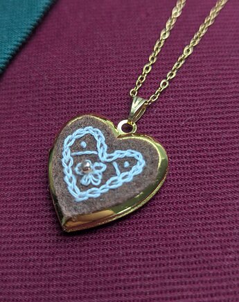 Otwierany naszyjnik - świąteczny pierniczek, Papaya