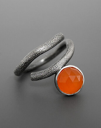 Pierścionek  Fala z Karneolem, Pastelove Jewelry