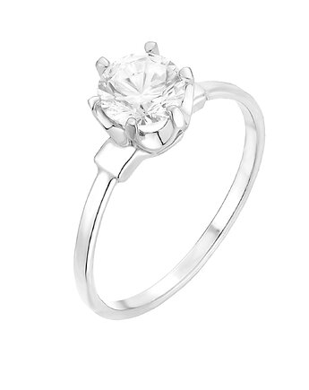 Srebrny pierścionek z małą cyrkonią, SOTHO