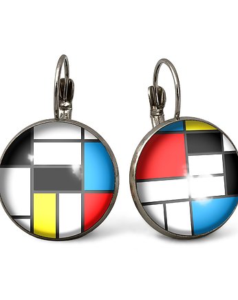 Duże Kolczyki wiszące Sztuka Mondriana, EGGinEGG
