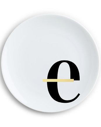 Porcelanowy Talerz "e" ze złotem, Zulana
