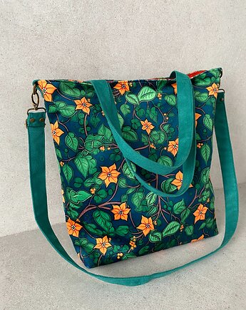 Torba na ramię XXL - print botaniczny, PRACOWNIA 166