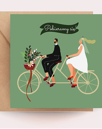 Zaproszenie ślubne  - para tandem - 20szt, polkastudio
