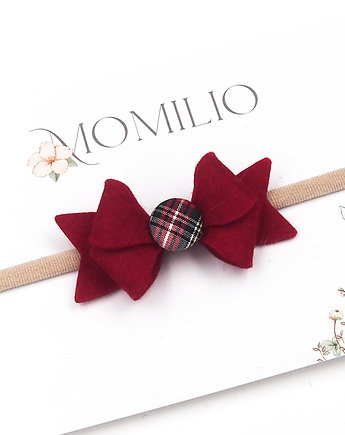 Opaska do włosów czerwona kokardka Butterfly Bow Christmas, Momilio