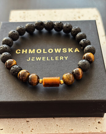 Bransoletka męska  Tygrysie Oko, Chmolowska Jewellery