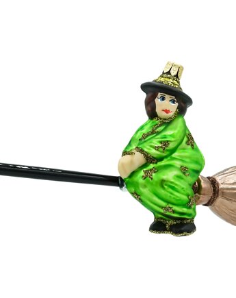 Bombka choinkowa: Czarownica na miotle: jasnozielona, Syn Bombkarza