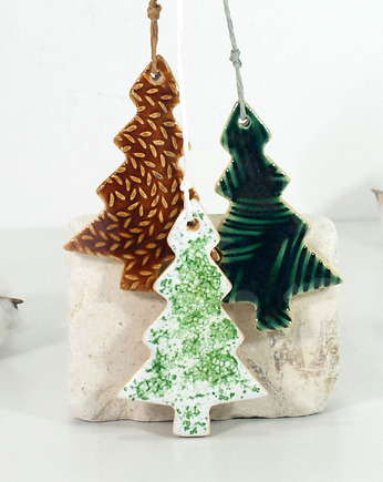 Ceramiczne choinki - komplet ozdób choinkowy, 10FingersArt