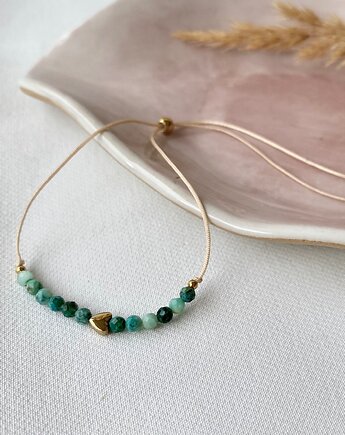 Bransoletka z chryzokolą i sercem z hematytu, Szmaragdowa Polana