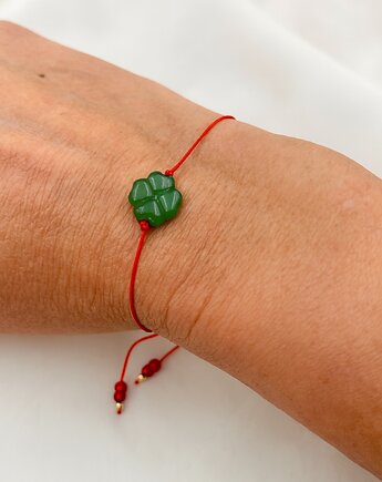 Bransoletka szczęścia z zieloną koniczynka, lulukalina