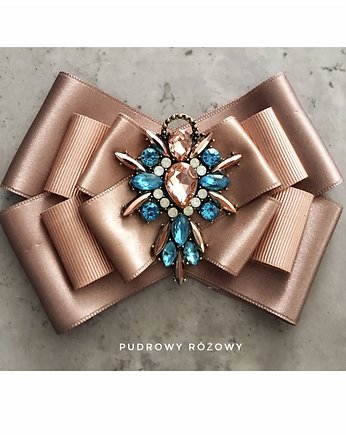 Brosza Cappuccino z turkusem NEW, Pudrowy Różowy