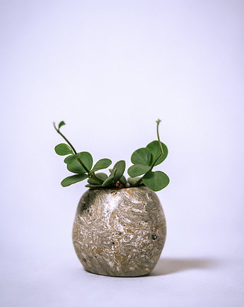 Brązowa mała doniczka Scagliola Mini III 5 cm, KONGLO