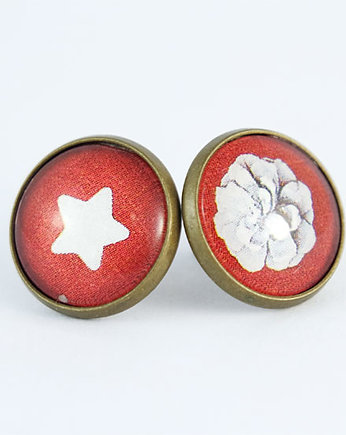 Kolczyki - Gwiazdka i szyszka - sztyfty, yenoo