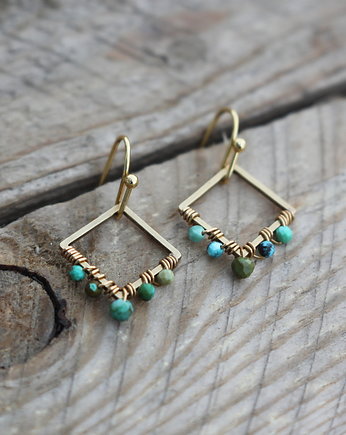 Kolczyki z Chryzokolą - kwadrat, JewelleryByAngi