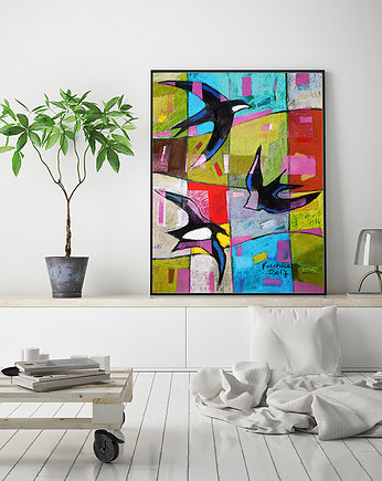 Jaskółki - plakat 50x70, Katarzyna Radzka