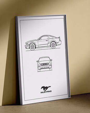 Plakat Legendy Motoryzacji - Ford Mustang, Peszkowski Graphic