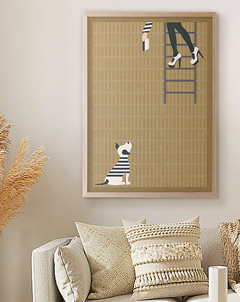 Plakat W bibliotece, minimalmill