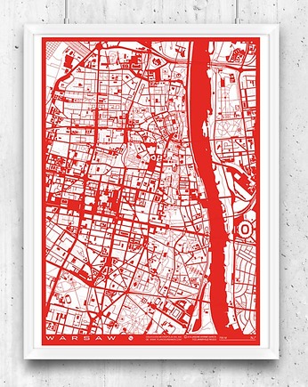 Plakat Warszawa - plan miasta, minimalmill