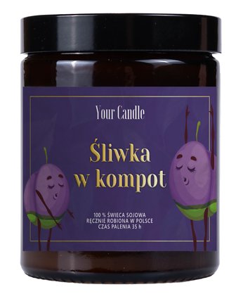 ŚWIECA SOJOWA ŚLIWKA W KOMPOT 180 ml - YOUR CANDLE, Your Candle