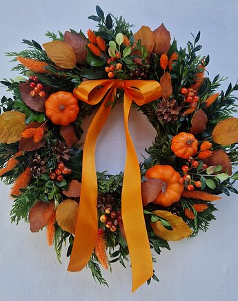 Wianek jesienny na drzwi z dyniami PUMPKIN SPICE, MOM&SISdekorują