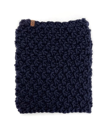 Granatowy komin z grubej wełny peruwiańskiej, Holy Alpaca Knit