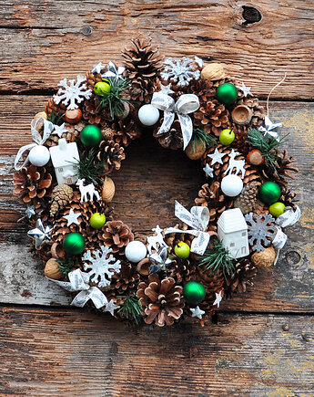 Świąteczny wianek naturalny, mamuta