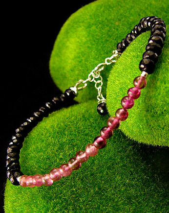 Bransoleta Tęcza - Turmalin Różowy Czarny, Kuźnia Nehesi