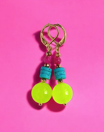 Kolczyki : FLUO summer collection ::  5cm, kaktusia