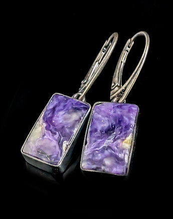 Kolczyki srebrne Lawendowe rzeki- czaroity, Pracownia Neores