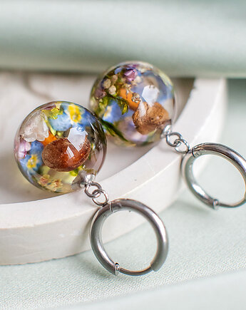 Kolczyki z leśną kompozycją, nature gift