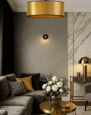 Miedziana lampa wisząca do salonu WENECJA MIRROR  fi - 60 cm, LYSNE