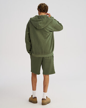 Szorty męskie z efektem lekkiego sprania khaki