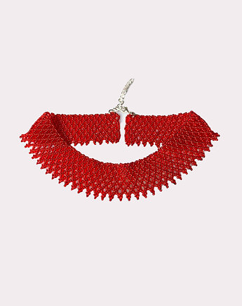 Naszyjnik koralikowy Lemkowska Krywulka czerwony błyszczący 3 cm, ArtGez