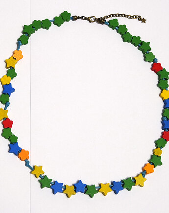 Korale - Gwiazdki i kwiaty - drewniane, yenoo