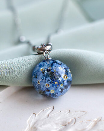 Wisiorek z niezapominajkami, nature gift