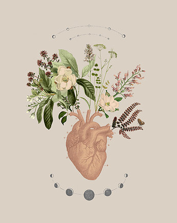 Plakat Heart with flowers, PAKOWANIE PREZENTÓW - prezenty diy
