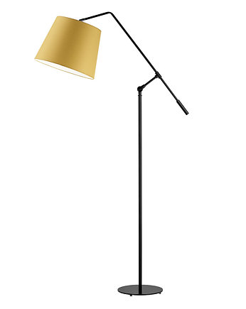 Czarna lampa stojąca na ruchomym ramieniu z abażurem FOYA, LYSNE