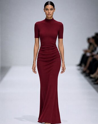 Sukienka burgund YY300065, YULIYA BABICH