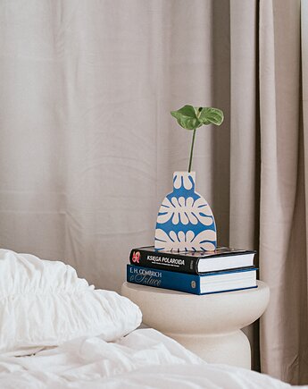 Drewniany wazon dekoracyjny Blue Flora, Milin