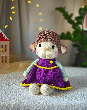 Owieczka w sukience, Maskotka owca, Przytulanka dla dziecka, EcoToysByNastya