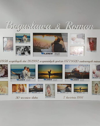 Multirama ramka na zdjęcia Imiona  19 zdjęć  grawer rocznica, Wajdrew