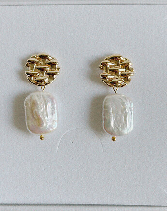 Kolczyki pozłacane z Perłą, Chmolowska Jewellery